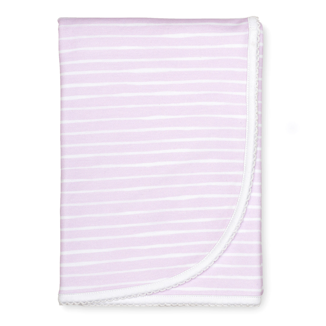 two layer pima cotton baby blanket watercolor lilac stripe print
