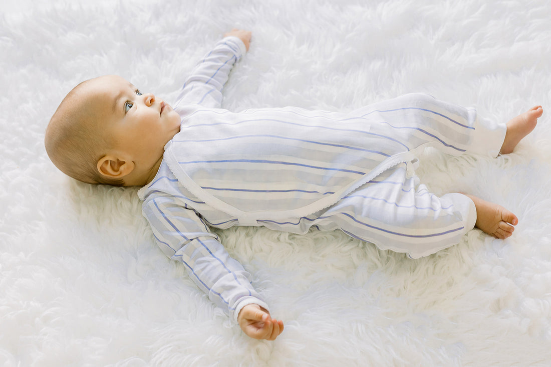 Blue Stripe Kimono Romper