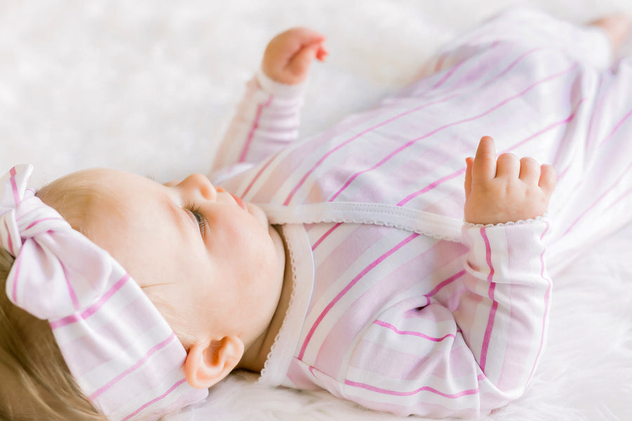 Pink Stripe Kimono Romper