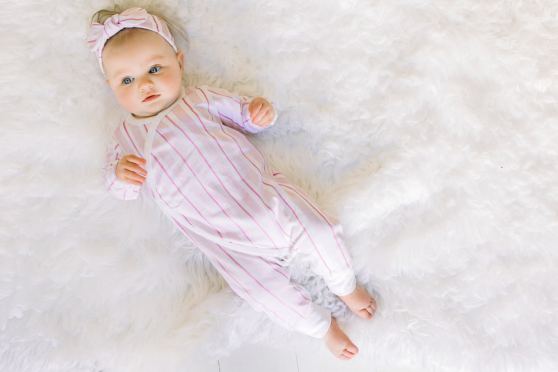 Pink Stripe Kimono Romper