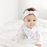 pima cotton baby headband with bow ice cream print