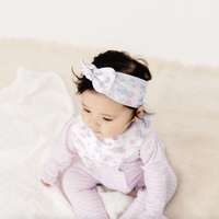 pima cotton headband bow hydrangea print