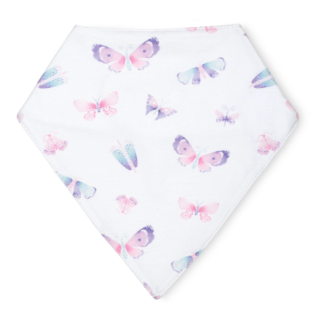 pima cotton baby bandana bib watercolor butterfly print