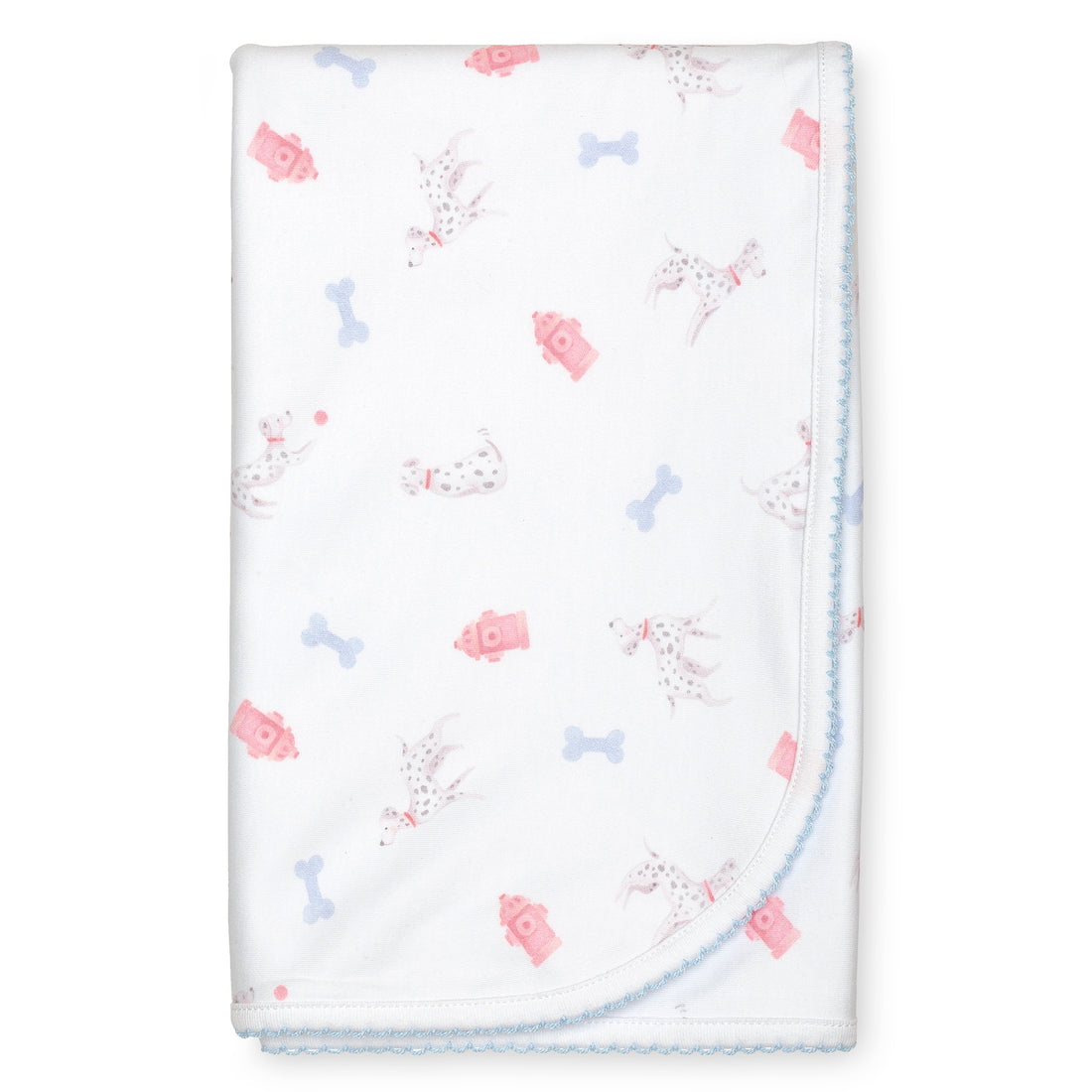 two layer pima cotton baby blanket watercolor Dalmatian dog print