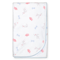 two layer pima cotton baby blanket watercolor Dalmatian dog print