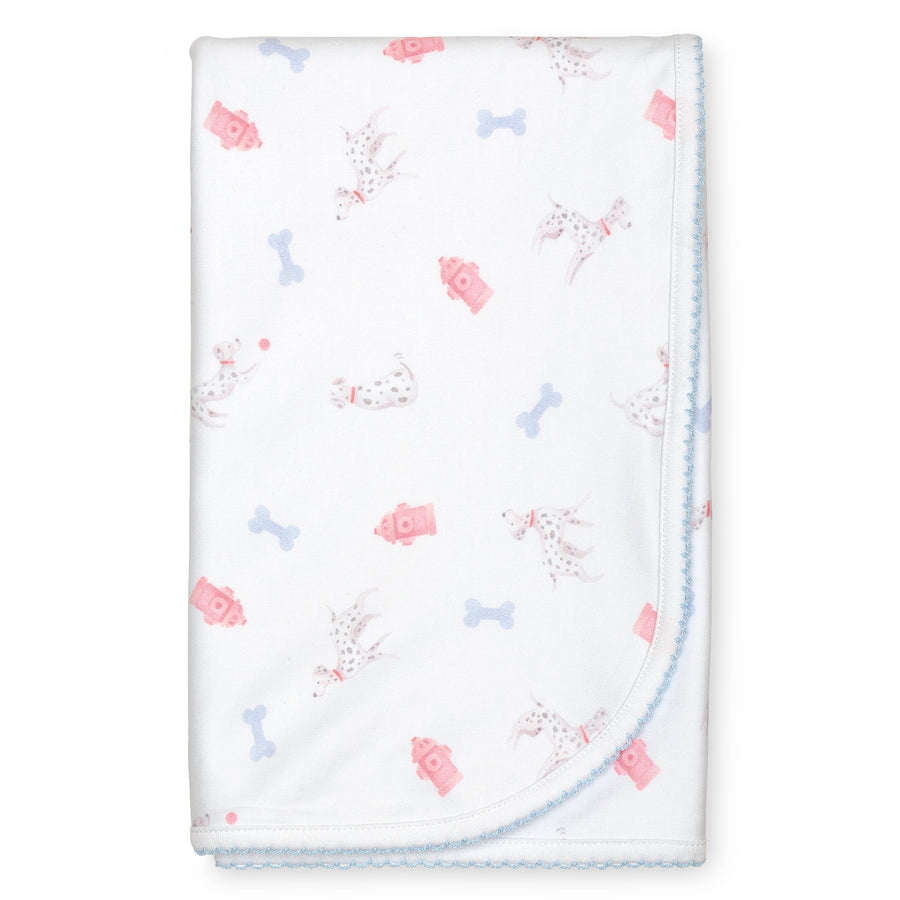 two layer pima cotton baby blanket watercolor Dalmatian dog print