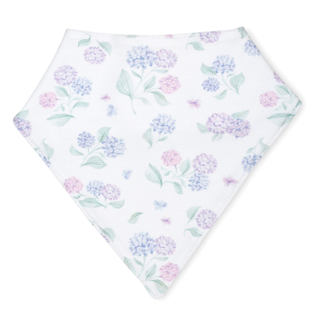 pima cotton baby bandana bib watercolor hydrangea print