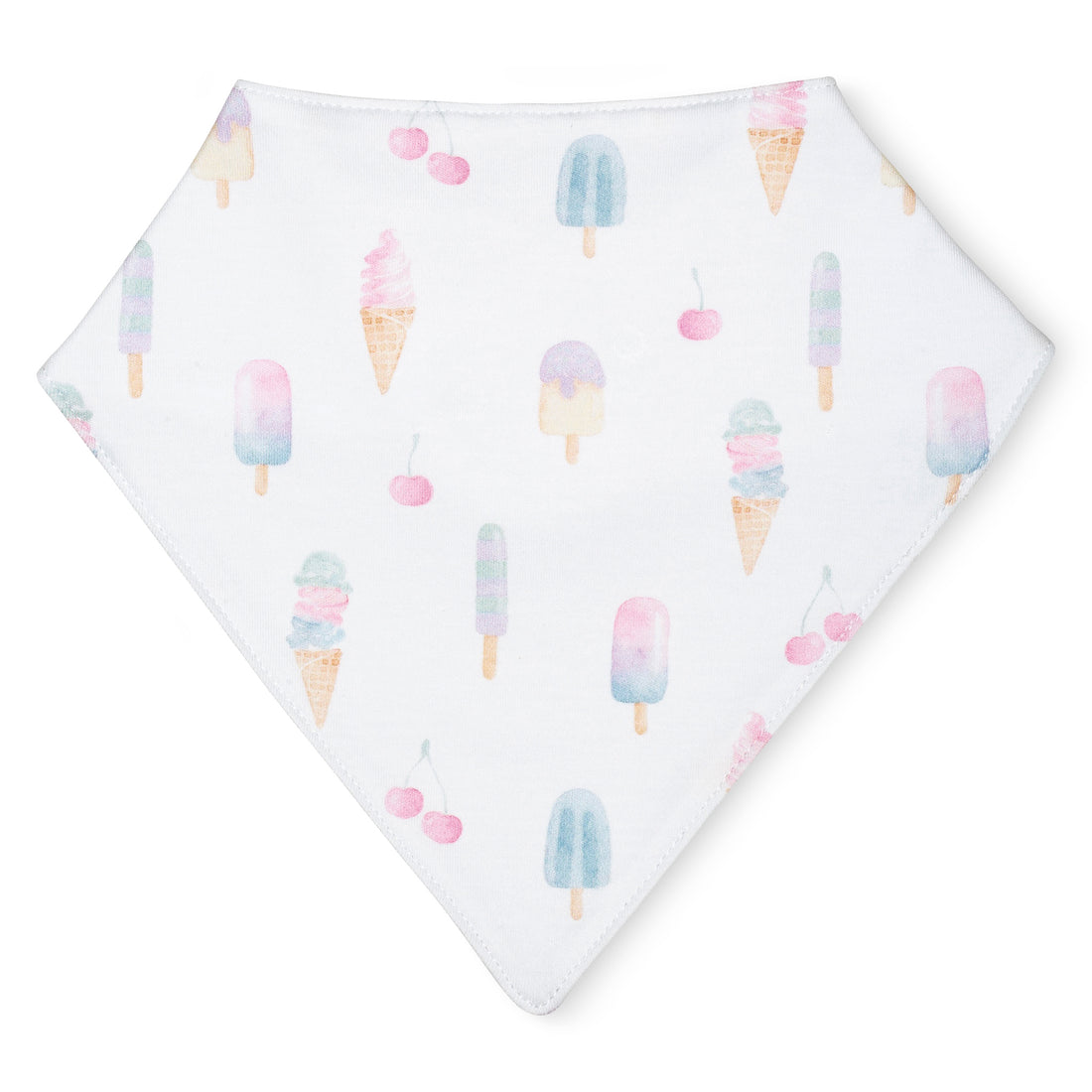 pima cotton baby bandana bib watercolor ice cream print