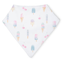 pima cotton baby bandana bib watercolor ice cream print