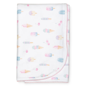 two layer pima cotton baby blanket watercolor ice cream print