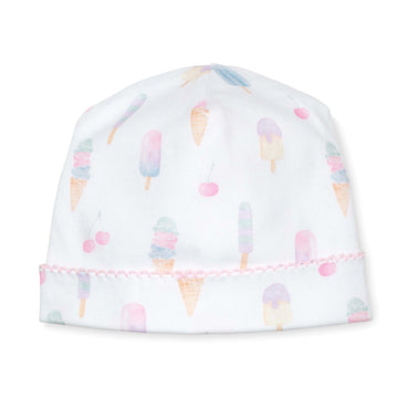 pima cotton baby beanie hat with watercolor ice cream print