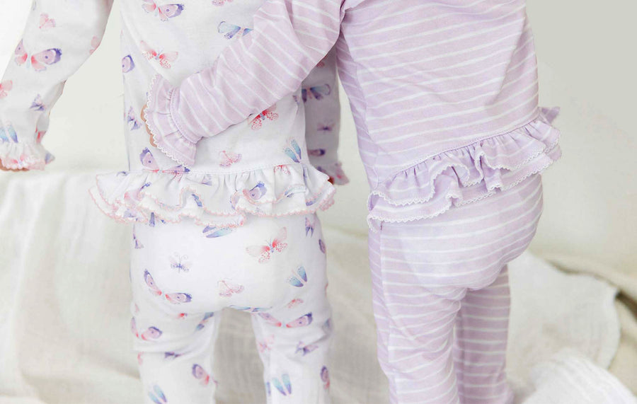 pima cotton baby ruffle footies 