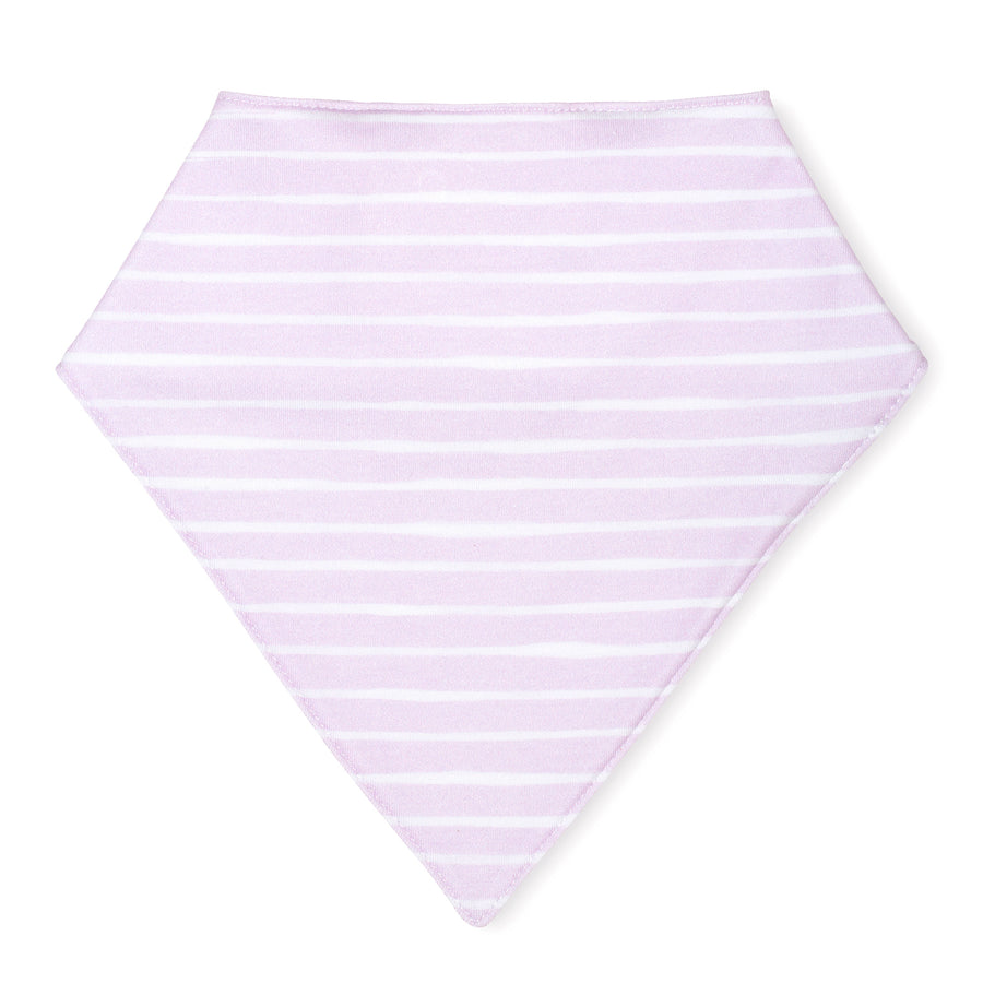 pima cotton baby bandana bib watercolor lilac stripe print