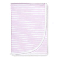 two layer pima cotton baby blanket watercolor lilac stripe print