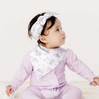 pima cotton watercolor hydrangea print baby bib and headband bow