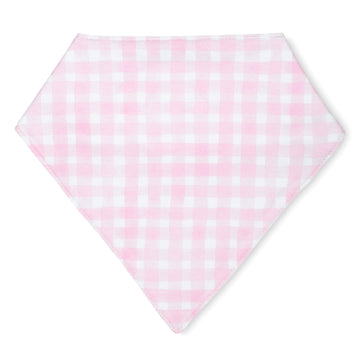 pima cotton baby bandana bib watercolor pink gingham print