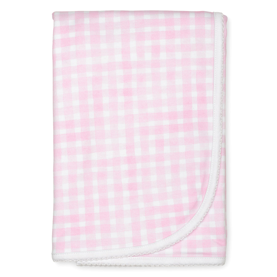 White and best sale pink baby blanket