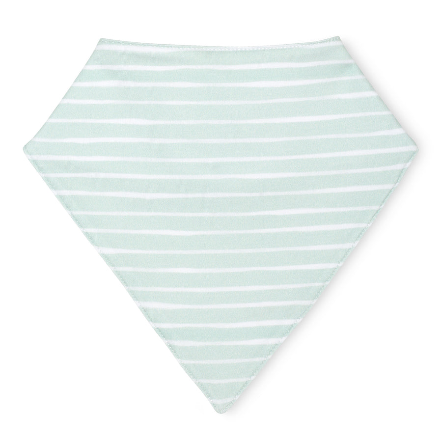 pima cotton baby bandana bib watercolor sage stripe print